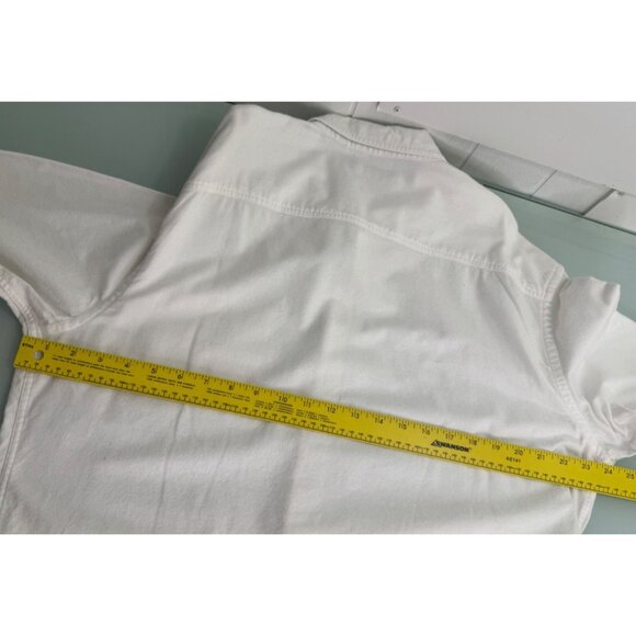 All Saints Men Chamois Flannel Shirt White XXL 2XL Button Up Long Sleeve - Picture 5 of 8